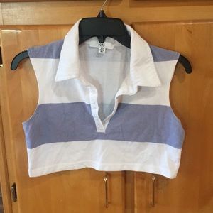 Cropped striped rugby style shirt